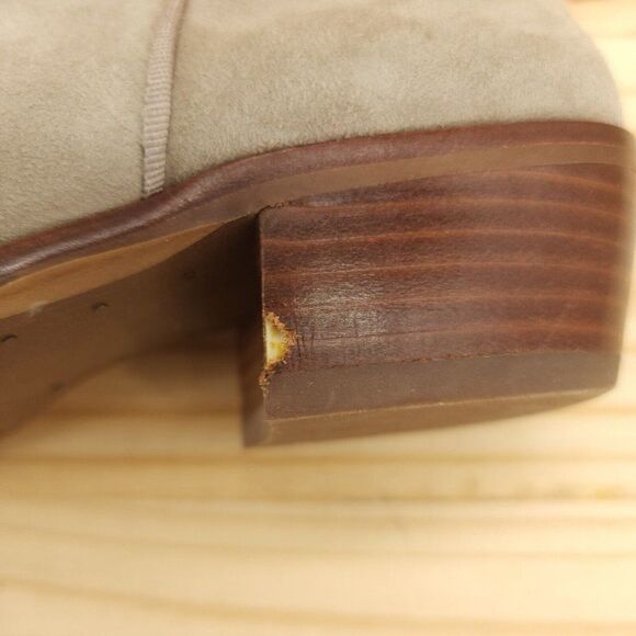 Sam Edelman Petty Women's Booties Sz 6.5 Gray Suede Stacked Heel Ankle Boots - Picture 10 of 11